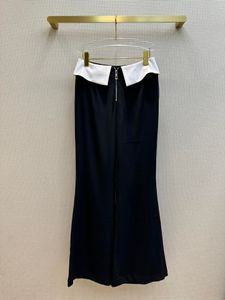 Pantalons pour femmes Capris 2023 Créateur de mode européen Conçu Printemps / Été Flip Neck Zipper Design Flare Pants