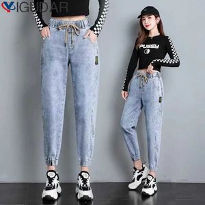 Damesbroek capris 2024 harem broek retro high taille jeans voor vrouwen vriendje volle moeders en vaqueros mujer q240508