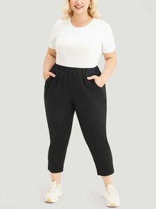 Pantalon féminin Capris American Womens Plus Size High Luxury Fashion Style Strt High Sense of Tight Slim Nine Pants Pantals Y240422