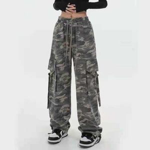 Dames Broek Capri Camouflage Harajuku Lage Taille Casual Rechte Pijpen Broek Vrouwen Baggy Wijde Pijpen Cargo Broek Vintage Koreaanse Mode Kleding T220926