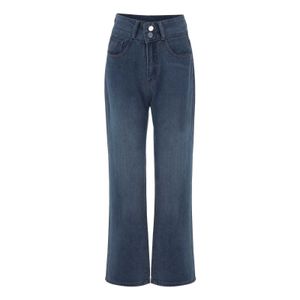 Pantalon de femme capris pantalon cargo jeans bouton bouton élastique de poche jeans pantalon pantalon de femmes en vrac