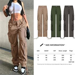 Damesbroeken Capri Casual Baggy Jeans Dames Losse lage taille Retro overalls Hiphop Street chic Rechte denim broek Wijde pijpen Y2K Cargobroeken 220922