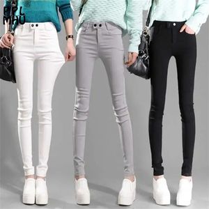 Pantalones de mujer Capris Pantalones lápiz elásticos ocasionales Mujeres Cintura alta Pantalones pitillo básicos Pantalones delgados delgados Primavera Capris Longitud del tobillo Leggings clásicos 231120