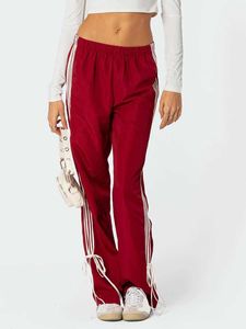 Pantalon féminin Capris Caziffer Womens Long Sports Loose et confortable Activité de taille basse élastique élastique et confortable avec poches Q240508