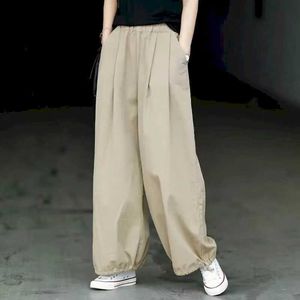 Damesbroek capris katoenen vrachtbroek rechte broek vrouwen vintage Harajuku Koreaanse stijl broek Vrouwen Kleding Losse Casual Drawring Sport Pants Y240509