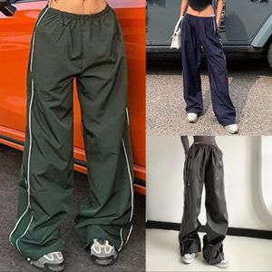 Pantalon femme Capris Coton Parachute Pantalon Cordon Femme Baggy Pantalon Taille Élastique Lâche Y2k Style Doux Respirant Mode Cargo Pantalon 230505