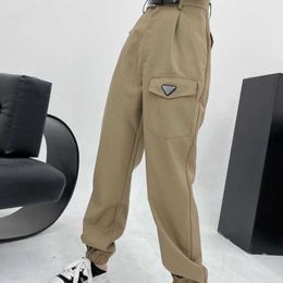 Damesbroeken capris ontwerper mode dames casual driehoek geborduurde broeken vrouwen nylon hiphop underpants yo4g