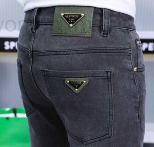 Damesbroek Capris ontwerper Nieuwe donkere denim jeans van Xintang, heren slim fit, kleine rechte pijpen, dikke herfst- en winterstijl, casual broek, stijl RML1