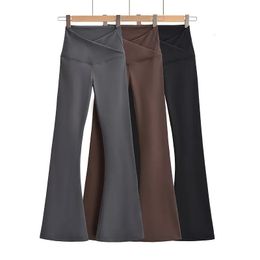 Pantalones de mujer Capris Trajes de otoño Pantalones de yoga flacos para mujer Leggings acampanados Estilo coreano Ropa de calle Pantalones de yoga casuales Pierna acampanada Negro 231101