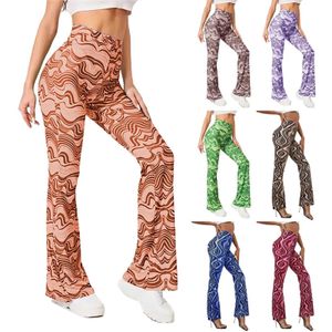 Pantalon féminin Capris Feministe 2024 Fashion Four Seasons Water Wave Flash Pantalon Imprimé Pantalon Lacotivo Mujer # Y240504