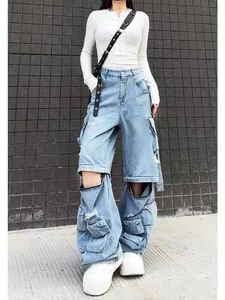 Pantalon féminin Capris Tourne de cargaison multi-poche à taille haute hauteur