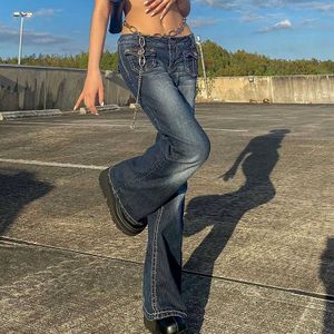 Pantalon féminin Capris High Taist Vintage Jeans Femme Femme Hot Girl Washed Strt Shot Straight and Thin Jeans Y2K Style Pantnes de Mujer Y240504