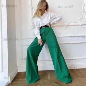 Pantalons pour femmes Capris Vendeur chaud élégant simple lâche taille haute coupe ajustée droite femmes robe pantalon pantalon décontracté formel bureau streetwear T230503