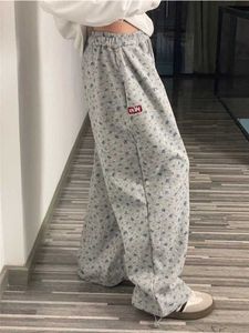 Pantalon féminin Capris Houzhou Y2K Papent de survêtement baggy vintage Womans surdimensionné de style coréen Harajuku Pantal