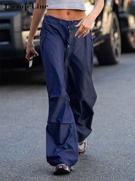 Damesbroek Capris Jacqueline zomer Y2K Blue Cargo Dames Outifit Drawing Baggy Sexy Crop Top en lage taille Been Pant Set Fashion 220922