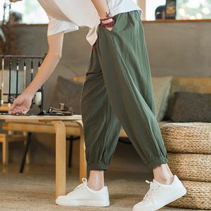 Damesbroek capris Japans groot formaat katoenen linnen losse harem broek herenstraat joggingbroek heren negende sportbroek en enkel herenbroek 230301