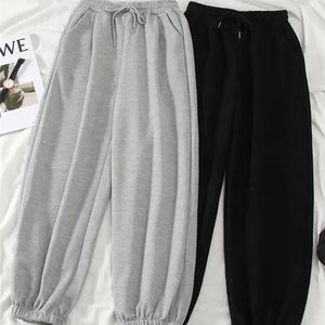 Damesbroek capris jmprs grijze vrouwen joggingbroek herfst baggy mode oversize sportbroek zwarte winter dikke joggers streetwear broek 220916