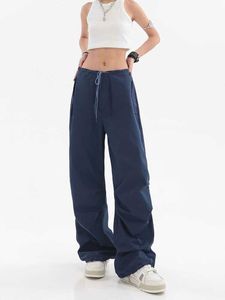 Pantalon féminin Capris JMPRS Hip Hop Femmes Pantalons High Taist Fashion Trache de mode Strtwear Y2K Blue Pantalons conçus American 90S Femme Pantalon Y240509