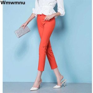 Damesbroek capris Koreaanse elegante ultradunne potloodbroeken dames formele broek veerkantoor benen pantalones plus maat 4xl enkel lengte spodniel2405