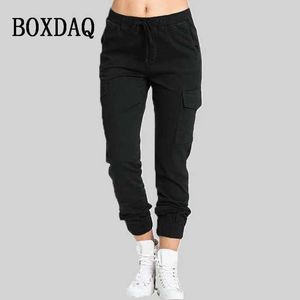 Pantalon féminin Capris Pantalon de cargaison de couleur unie de grande taille Femmes Femmes Jogging Sports Q240508