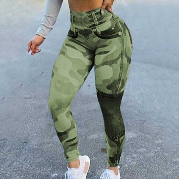 Pantalons pour femmes Capris Loisirs sans couture taille haute fesses plissées bottes uniformes de gymnastique jambes de sport pour femmes camouflage fitness pantalons de yoga P230602