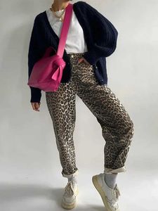Damesbroek capris luipaard print jeans dames ultradunne knop ritssluiting potlood broek dames 2024 lente nieuwe dames woon-werkkleding y240422