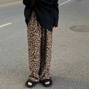 Pantalon féminin Capris Leopard Pantalon de jambe large pour femme