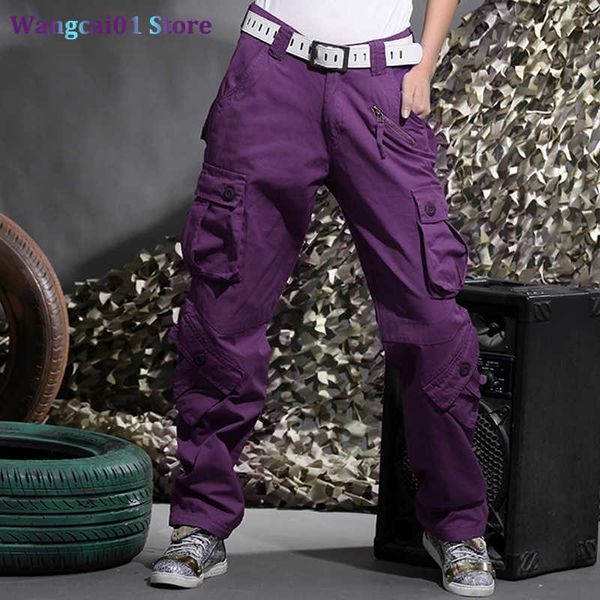 Pantalons pour femmes Capris Ma et Fa Coups Pantalons Automne Hiver Femmes Purp Cargo Pantalons Hommes Joggers Hip Hop Jeans Beaucoup De Poches 0320H23