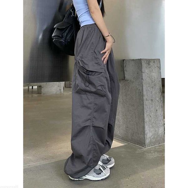 Pantalons pour femmes Capris Nouveaux pantalons cargo Femmes Rétro Vêtements de travail Casual Baggy Pantalon droit Mode Poches larges sur les jambes Joggers Pantalons Y2k Streetwear