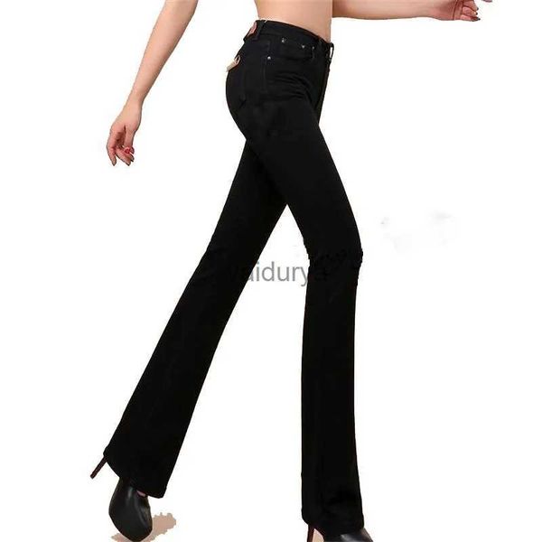 Pantalones de mujer Capris Envío gratis Nuevas mujeres de alta calidad Jeans con corte de bota Moda para niñas Pantalones con parte inferior acampanada Pantalones acampanados de cintura alta Tamaño grande 26-36 YQ231213