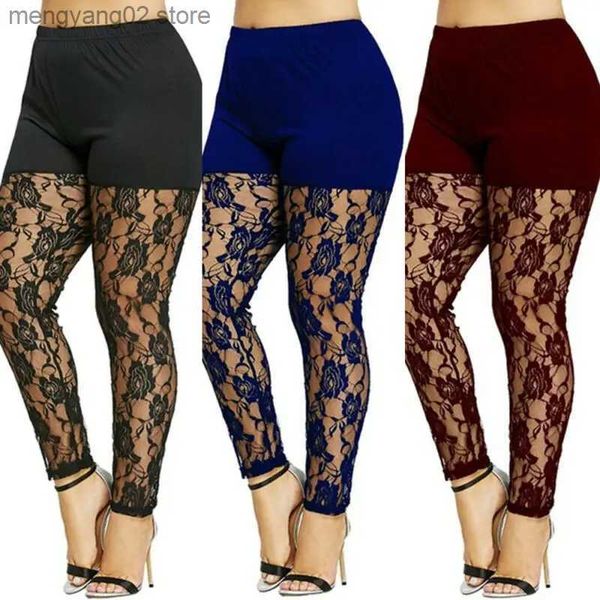 Pantalons pour femmes Capris nouvelles femmes pantalons maigres décontractés Leggings mode Patchwork imprimé maille taille élastique crayon complet Leggings grande taille US T231026