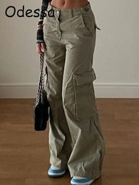Pantalon Femme Capris Odessa Vintage 90S Pantalon Cargo Mode Femme Pantalon Taille Basse Automne Salopette Baggy Droite Jeans Fairycore Surdimensionné 230310