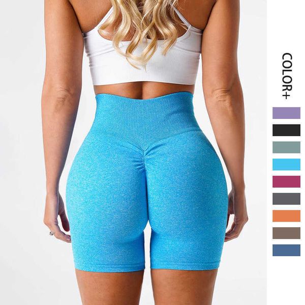 Pantalones de mujer Capris Sports SHORTS ELÁSTICO Cintura alta Levantamiento de cadera Leggings de gimnasia sin costura Mujeres Running Scrunch Shorts Fitness Bottoms J230529