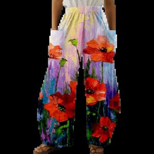 Pantalon féminin Capris Pantalon à imprimé floral printemp