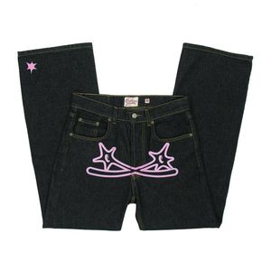 Damesbroek Capri Street Amerikaanse stijl Y2K hiphopjeans Gothic heren losse rock jeans broek dames persoonlijkheid bedrukte broek ins 230619