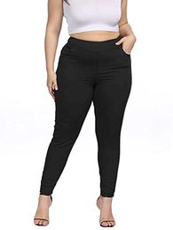 Pantalon féminin Capris Summer 2023 Nouveau tissu en tricot de taille plus slim de couleur unie à haute tein