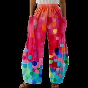 Pantalon féminin Capris Summer Sweatpants Joggers Tie Tie Dye Print Fashion Pantalon Femme Pantal