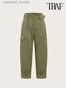 Pantalon féminin Capris Traf - Pantalons de cargaison à taille à la taille des femmes