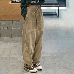 Pantalons pour femmes Capris Vintage Cargo Pants Sac Harajuku pour femmes Pantalon Hip Hop Décontracté Casual Mode coréenne Pantalon taille haute Vêtements de rue pour femmes 230329
