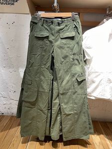 Damesbroek capris vintage casual groene vrachtpants vrouwen herfst vast verstelbare elastische high taille rechte broek retro streetwear y2k broek 230421