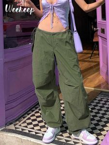 Damesbroek capris weeme haggy groene vrachtbroek vrouwen mode cool streetwear low -toegende oversized casual broek hiphop joppants vriendje stijl l230310