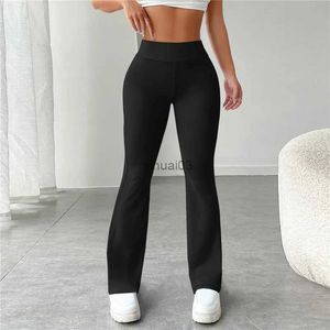 Damesbroeken Capri Dames uitlopende leggings Yogabroeken Dames Hoge taille Wijde pijpen broek Gym Sport Zwarte uitlopende broek Grote maten Dansbroeken 2023 Nieuw