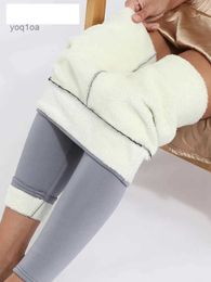 Damesbroeken Capri Damesbroeken Warme winter Dikke fluwelen legging Hoge taille Zwarte legging Compressie Dikke lamswollen broek Koudebestendige broekL231026