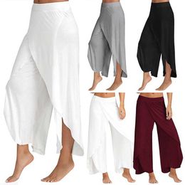 Pantalons pour femmes Capris Femmes Pantalons à jambes larges Fitness Yoga Pantalon fendu Mandala Pantalon à jambes ouvertes Confort Gypsy Hippie Aladdin Sarouel