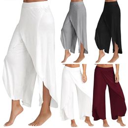 Pantalons pour femmes Capris femmes pantalons à jambes larges lâche Fitness Yoga pantalon fendu Mandala pantalon à jambe ouverte confort gitane Hippie Aladdin sarouel 231020