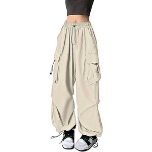 Pantalon féminin Capris Femmes Y2K Pantalon de cargaison Fashion Fashion Casual High Poches Big Pockets Hip Hop Pantalons Femme Strtwear DrawString Baggy Papant Y240528