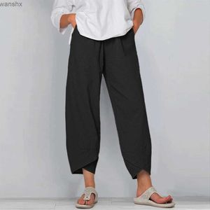 Dames broek capris dames katoen linnen tas casual dames zomer harem broek broek plus size 2023L240429