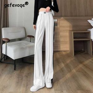 Pantalon féminin Capris Fashion Fashion Appliques POCHETS Patchwork Straight Lig Leg Pantmand 2023 Été Casual Loose High Taist Y2k Strtwear Pantalon Y240504