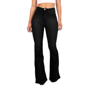 Pantalon féminin Capris Fashion Fashion Casual High Tablers Ripped Y2K Slim Fit Taie Couverture de jambe Bell Bottled Bouton Bouton Pocket Y240504 Far