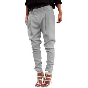 Damesbroek capris dames modekantoor pak hougong potloodbroek 2023 nieuwe elastische taille knop dames casual broek straat kledingl2405